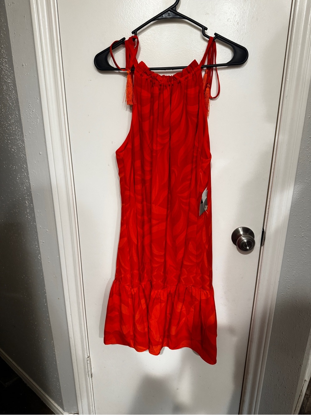 Taylor Red Tie-Shoulder Casual Summer Dress